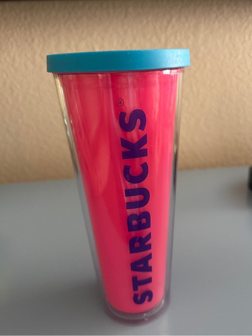Starbucks Pink and Teal Double-Wall Tumbler